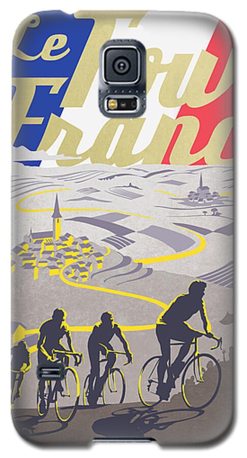 #faatoppicks Galaxy S5 Case featuring the painting Retro Tour de France by Sassan Filsoof
