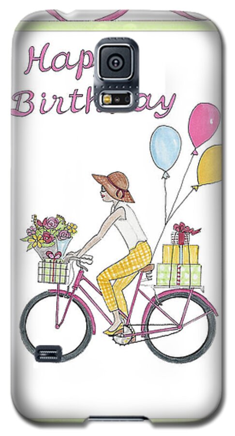 Happy Birthday Galaxy S5 Case featuring the mixed media Ride in Style - Happy Birthday by Stephanie Hessler