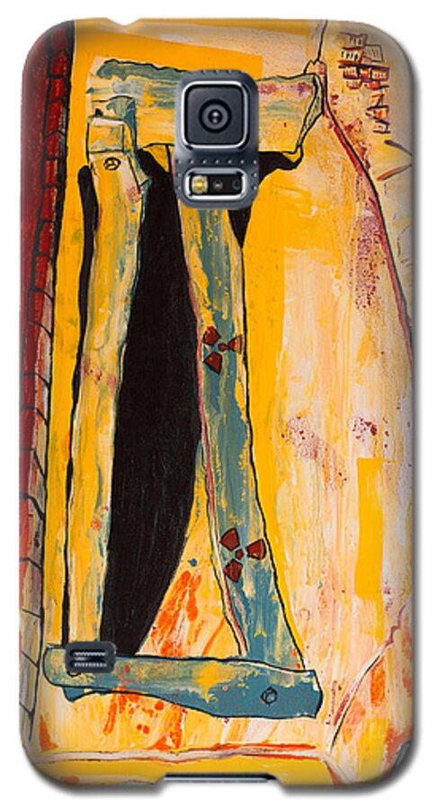  Galaxy S5 Case featuring the painting Road Closure by Hans Magden
