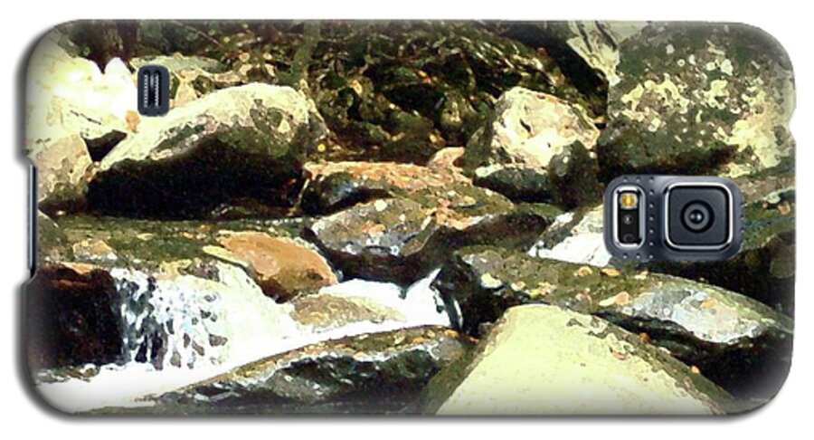 Rocky Stream Galaxy S5 Case featuring the mixed media Rocky Stream 5 by Desiree Paquette