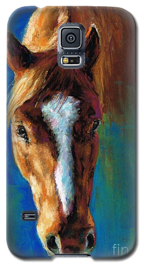 Equine Art Galaxy S5 Case featuring the painting Rojo by Frances Marino