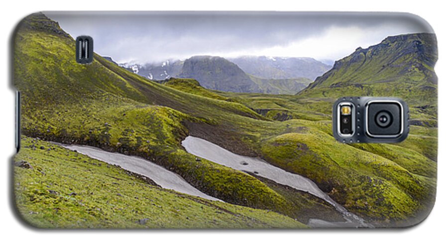 Iceland Galaxy S5 Case featuring the photograph Rolling Lava Flows Entering Iceland's Thorsmork Nature Reserve by Alex Blondeau
