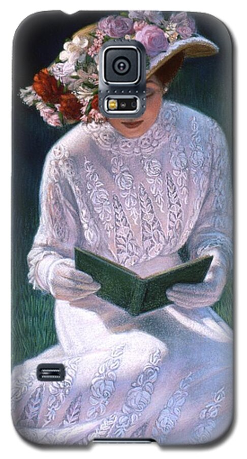 Woman Galaxy S5 Case featuring the painting Romantic Novel by Sue Halstenberg