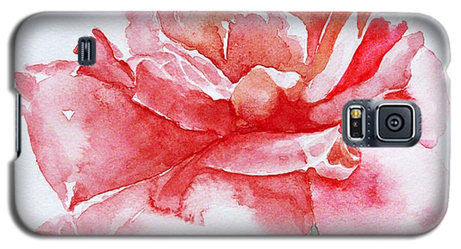 Flower Galaxy S5 Case featuring the painting Rose pink by Jasna Dragun