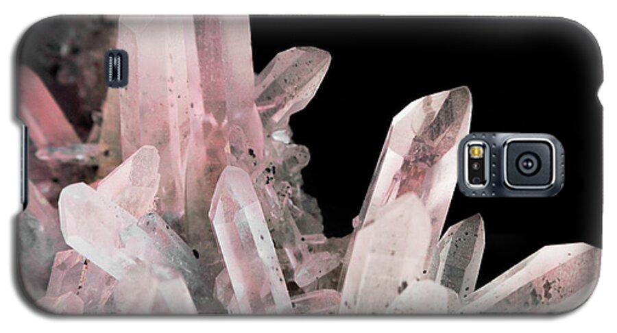 Pink Galaxy S5 Case featuring the photograph Rose Quartz Crystals by Emanuela Carratoni