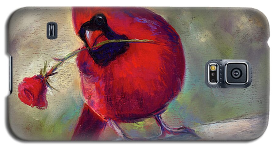Cardinal Galaxy S5 Case featuring the painting Roses Are Red and so am I by Billie Colson
