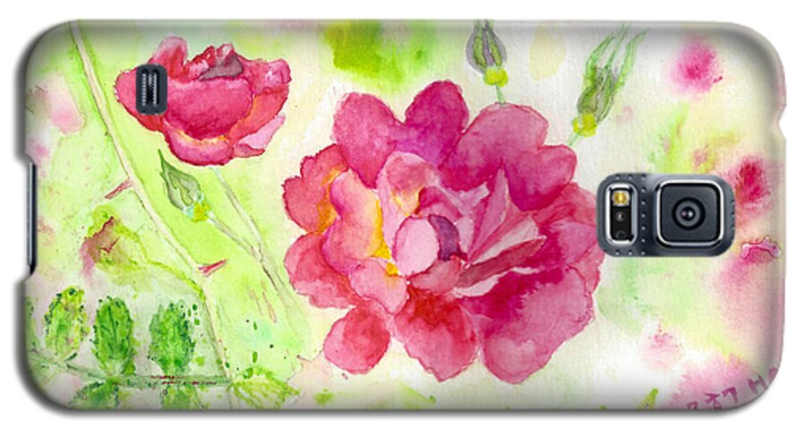 Roses Galaxy S5 Case featuring the painting Roses by Helian Cornwell