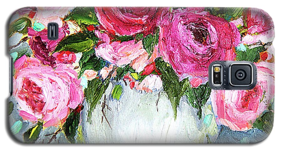 Galaxy S5 Case featuring the painting Roses in Vase by Jennifer Beaudet