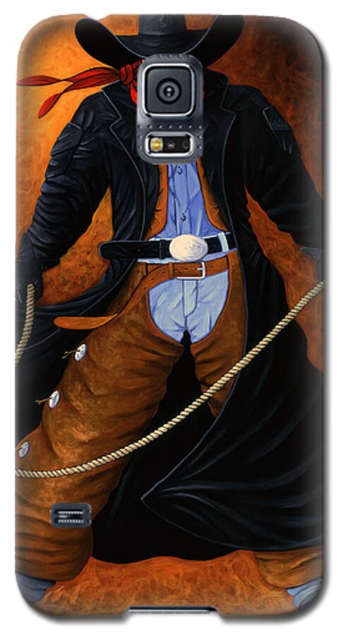 Cowgirl Galaxy S5 Case featuring the painting Rowdy by Lance Headlee