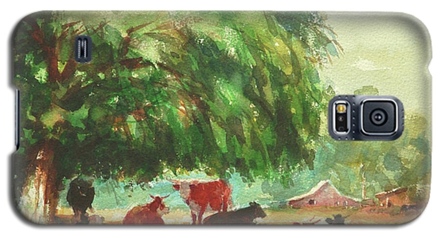Cows Galaxy S5 Case featuring the painting Rumination by Steve Henderson