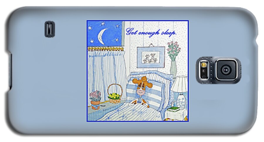 Ruthie-moo Galaxy S5 Case featuring the drawing RuthieMoo Get Enough Sleep by Joan Coffey