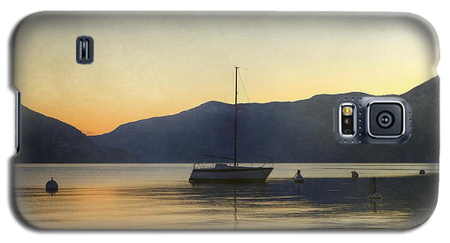Boat Galaxy S5 Case featuring the photograph Sailing Boat In The Sunset by Joana Kruse