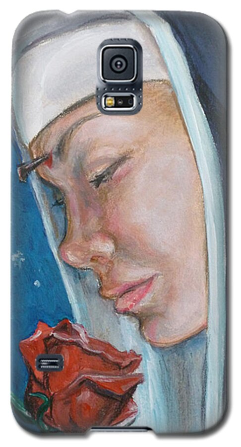 Saint Rita Galaxy S5 Case featuring the painting Saint Rita of Cascia by Bryan Bustard