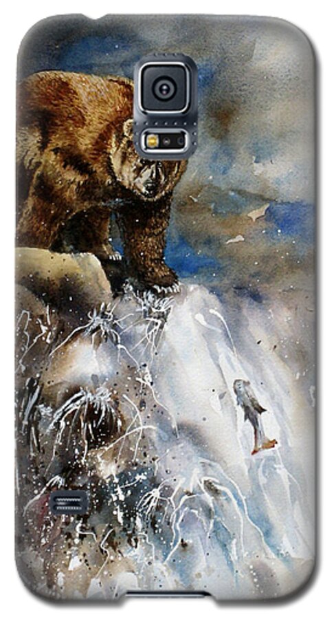Salmon Galaxy S5 Case featuring the painting Salmon Run by Mary McCullah