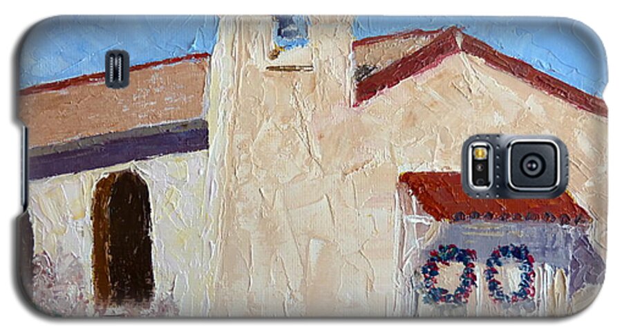 Plein Air Painting Of Chapel In Barrio Galaxy S5 Case featuring the painting San Cosme Chapel by Susan Woodward