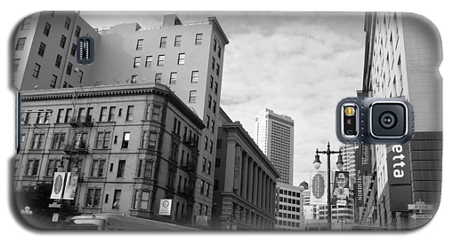 City Galaxy S5 Case featuring the photograph San Francisco - Jessie Street View - Black and White by Matt Quest