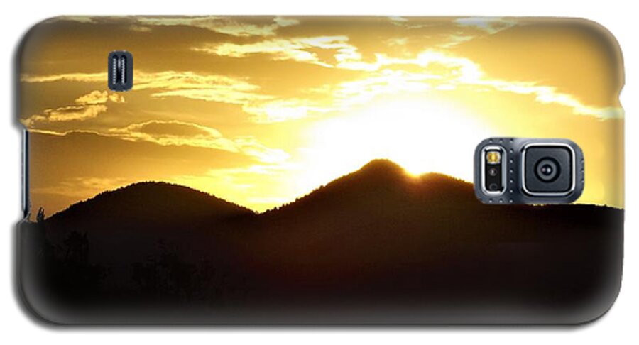 Sunset Galaxy S5 Case featuring the photograph San Francisco Peaks at Sunset by Michael Oceanofwisdom Bidwell