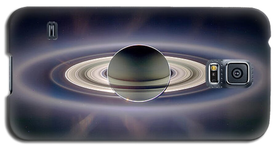 Saturn Galaxy S5 Case featuring the photograph Saturn Silhouetted, Cassini Image by Nasajplspace Science Institute