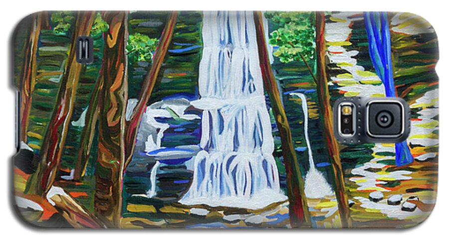 Branch Galaxy S5 Case featuring the painting Seeking Comfort at Sherman Falls by Anita Thomas