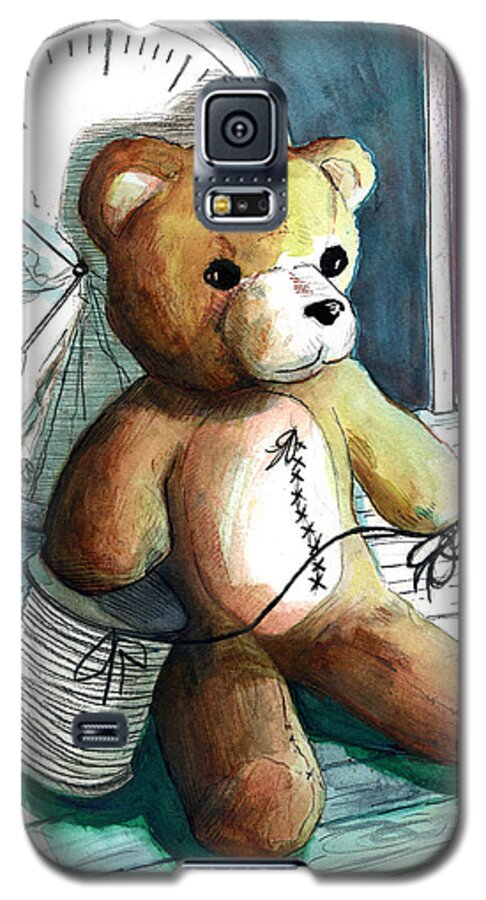 Bear Galaxy S5 Case featuring the painting Sewn Up Teddy Bear by Rene Capone