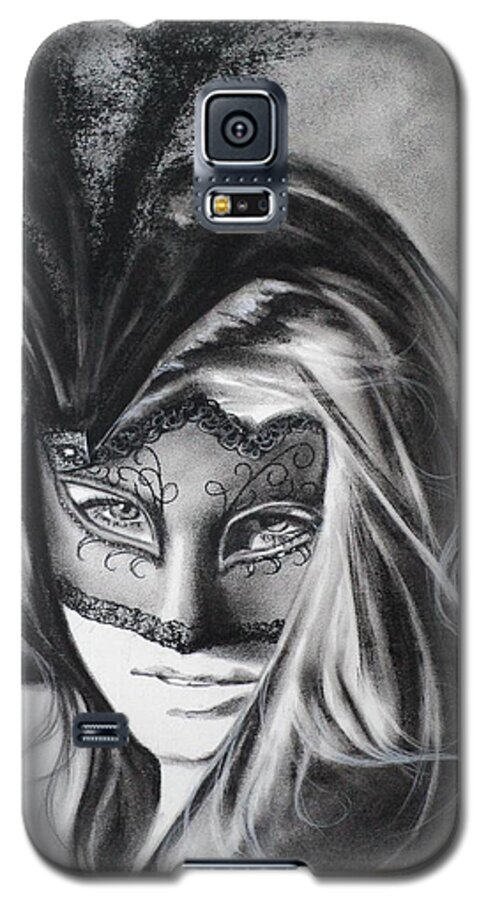 Mask Galaxy S5 Case featuring the drawing Sexy Little Secret by Carla Carson