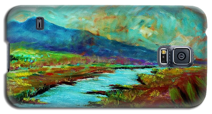 Mountains Galaxy S5 Case featuring the pastel Shadow Brook by Melinda Etzold