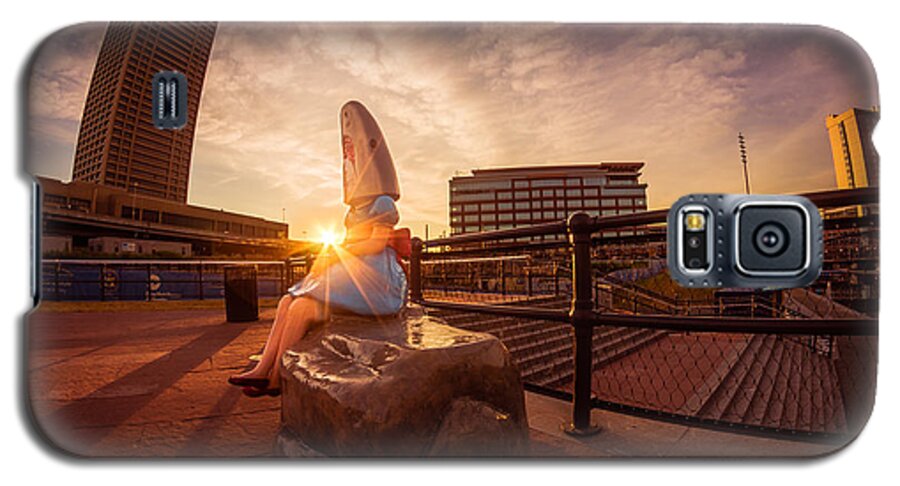 Buffalo Sunrise Galaxy S5 Case featuring the photograph Shark Girl Dawn - Horizontal by Chris Bordeleau