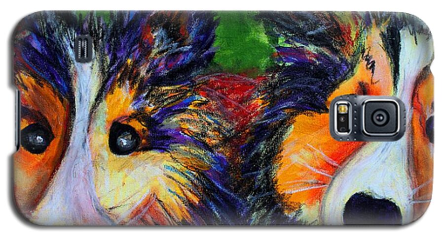 Sheltie Galaxy S5 Case featuring the painting Sheltie- Whisper and Secret by Laura Grisham