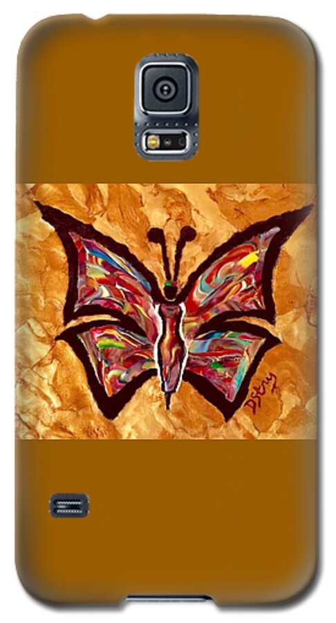 Butterfly Galaxy S5 Case featuring the mixed media She's Royal by Deborah Stanley