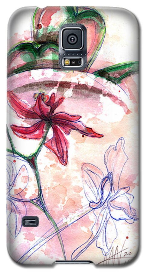 Orchid Art Galaxy S5 Case featuring the painting Shiraz Orchid II by Ashley Kujan