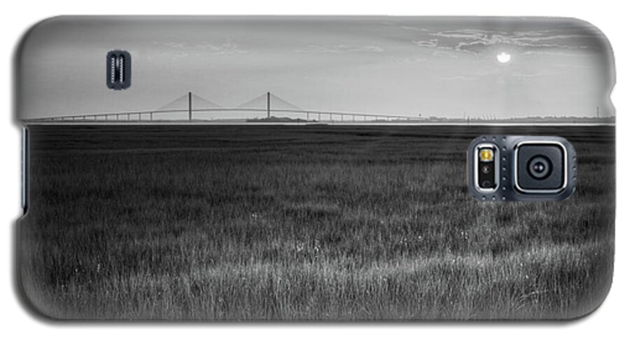 Sidney Lanier Bridge Galaxy S5 Case featuring the photograph Sidney Lanier At Sunset in Black and White by Greg and Chrystal Mimbs