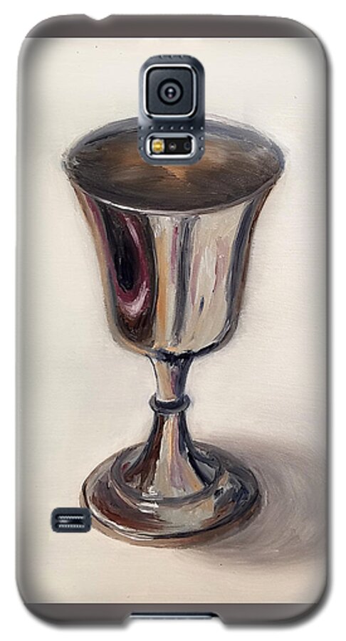 Oil Galaxy S5 Case featuring the painting Silver Goblet by Linda Merchant