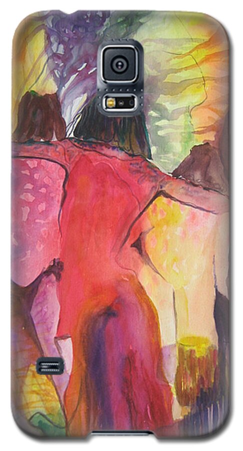 Women Galaxy S5 Case featuring the painting Sisters by Diana Bursztein