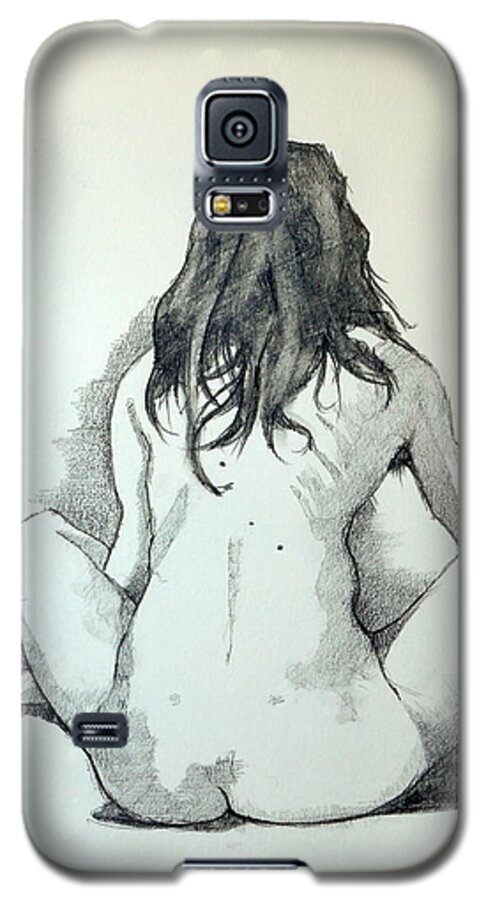 Nude Galaxy S5 Case featuring the painting Sketch for Sera.10.02 by Ray Agius