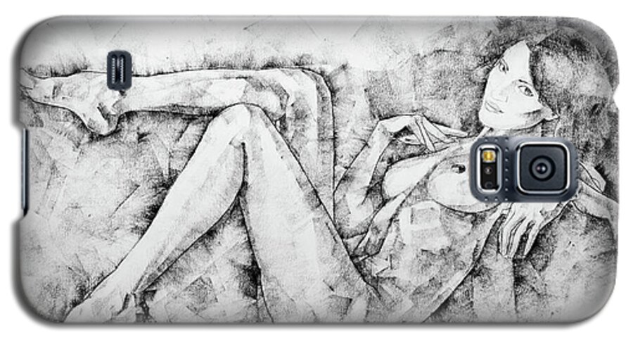 Art Galaxy S5 Case featuring the drawing SketchBook Page 46 Drawing Woman Classical Sitting Pose by Dimitar Hristov