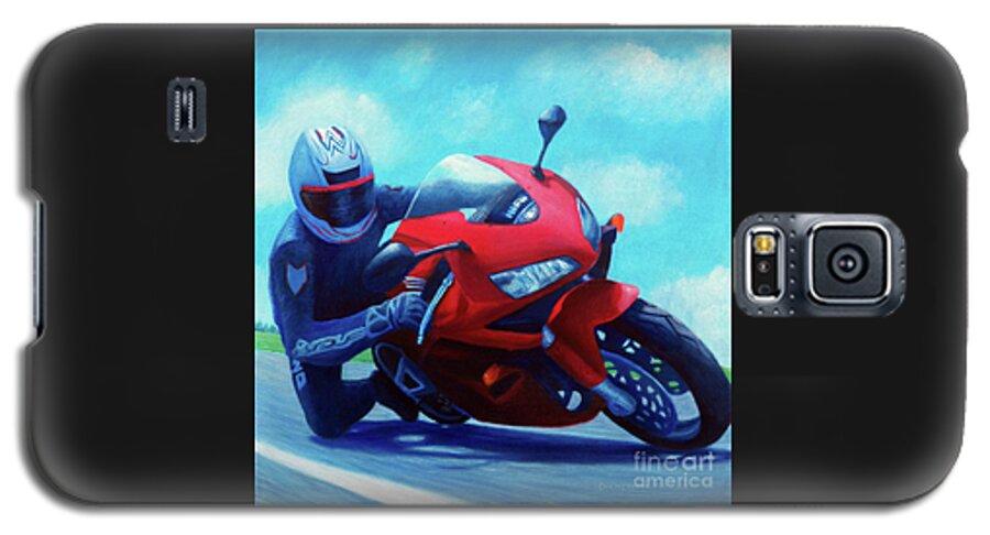 Motorcycle Galaxy S5 Case featuring the painting Sky Pilot - Honda CBR600 by Brian Commerford