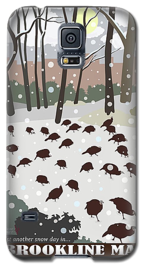Brookline Turkeys Galaxy S5 Case featuring the digital art Snow Day by Caroline Barnes