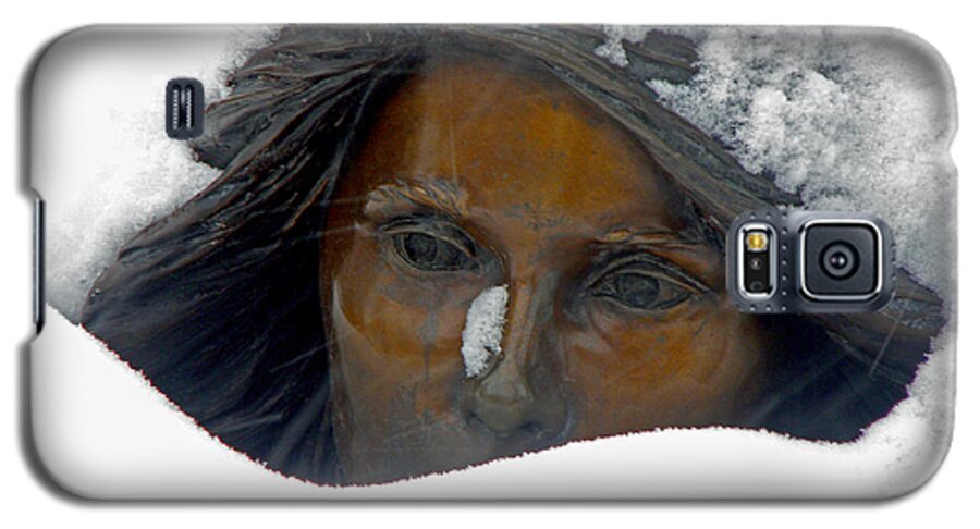 Boulder Mall Colorado Sculpture Winter Snow Simple Zen Galaxy S5 Case featuring the photograph Snow lady by George Tuffy