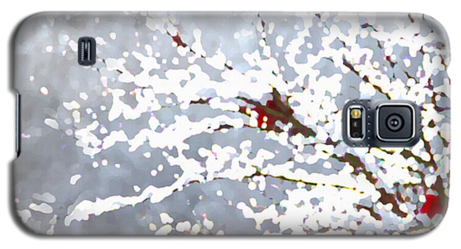 Nature Galaxy S5 Case featuring the mixed media Snow on the Maple by Shelli Fitzpatrick