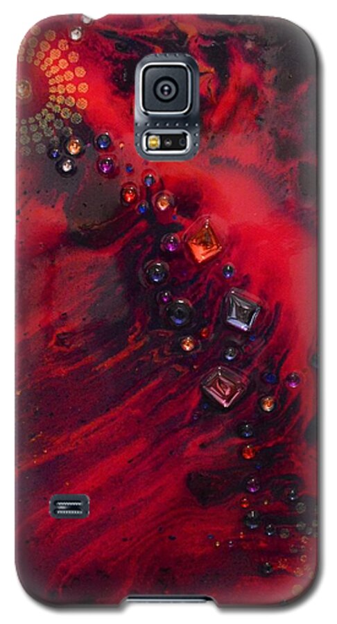 Space Galaxy S5 Case featuring the painting Space Poppies by MiMi Stirn