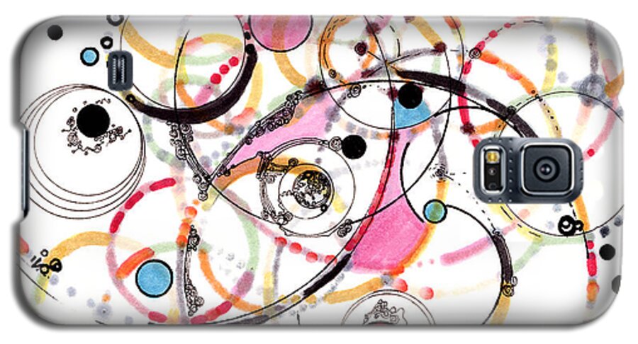 Circles Galaxy S5 Case featuring the drawing Spheres of Influence by Regina Valluzzi