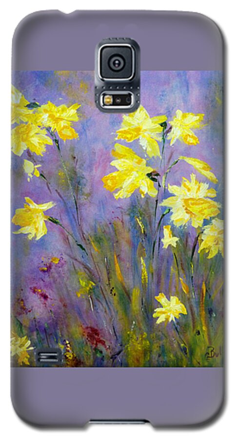 Floral Art Galaxy S5 Case featuring the painting Spring Daffodils by Claire Bull