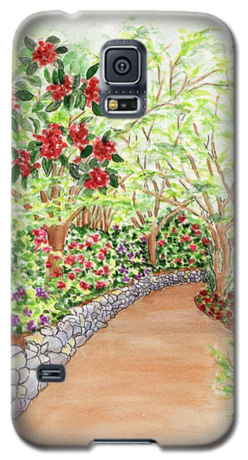 Lithia Park Galaxy S5 Case featuring the painting Spring Rhodies by Lori Taylor
