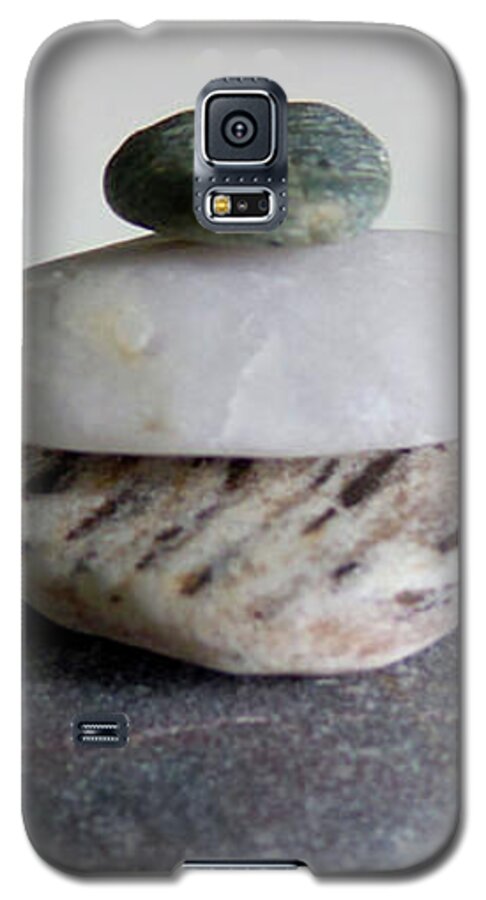 Stacking Stones Galaxy S5 Case featuring the sculpture Stacking Stones SA1 by Francesca Mackenney