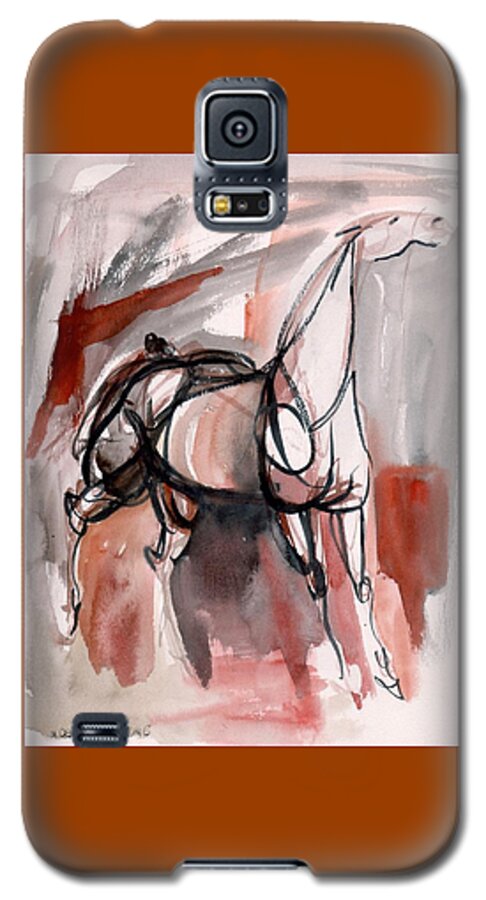 Horse Galaxy S5 Case featuring the painting Stand Alone by Mary Armstrong