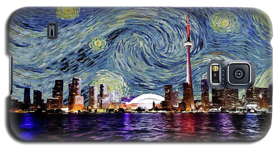Toronto Galaxy S5 Case featuring the painting Starry Night Toronto Canada by Movie Poster Prints