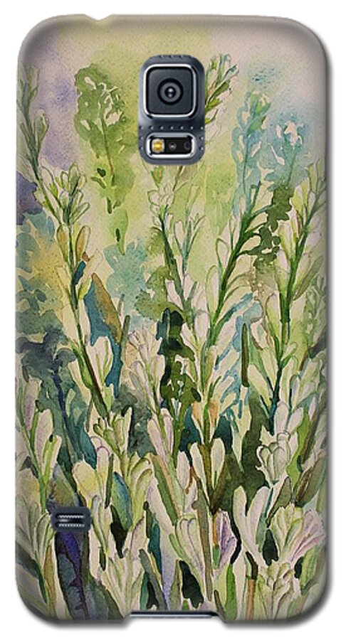 Tuberose Galaxy S5 Case featuring the painting Still life of Tuberose Flowers by Geeta Yerra