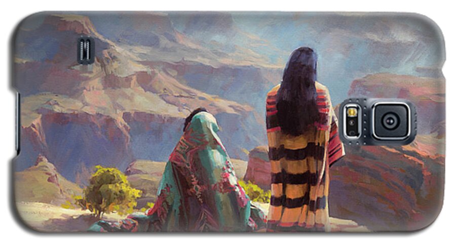 Southwest Galaxy S5 Case featuring the painting Stillness by Steve Henderson