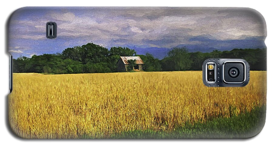 Barn Galaxy S5 Case featuring the photograph Stormy Old Barn In Wheat Field 2 by Anna Louise