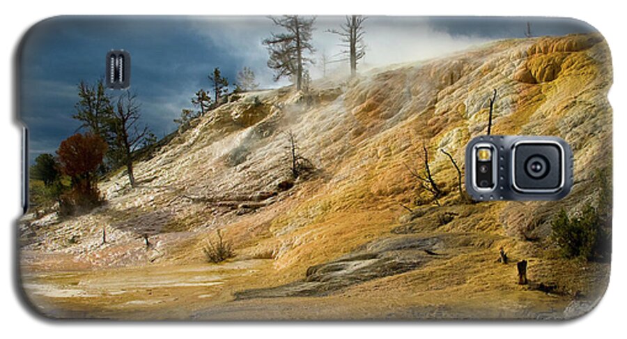 Yellowstone Galaxy S5 Case featuring the photograph Stormy Skies at Mammoth by Steve Stuller
